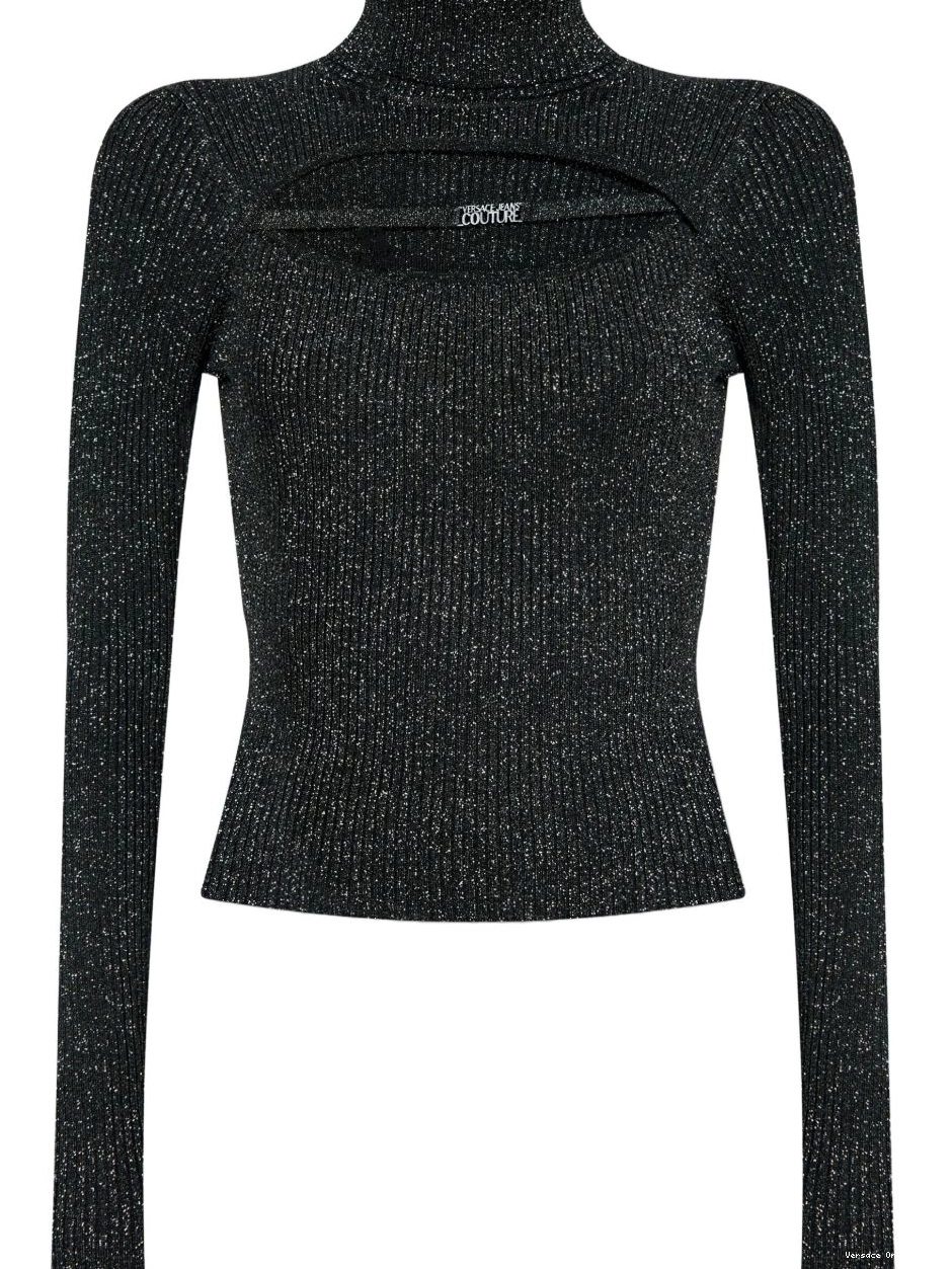 Cheap Versace lurex-detail Women Couture Jeans sweater 0414